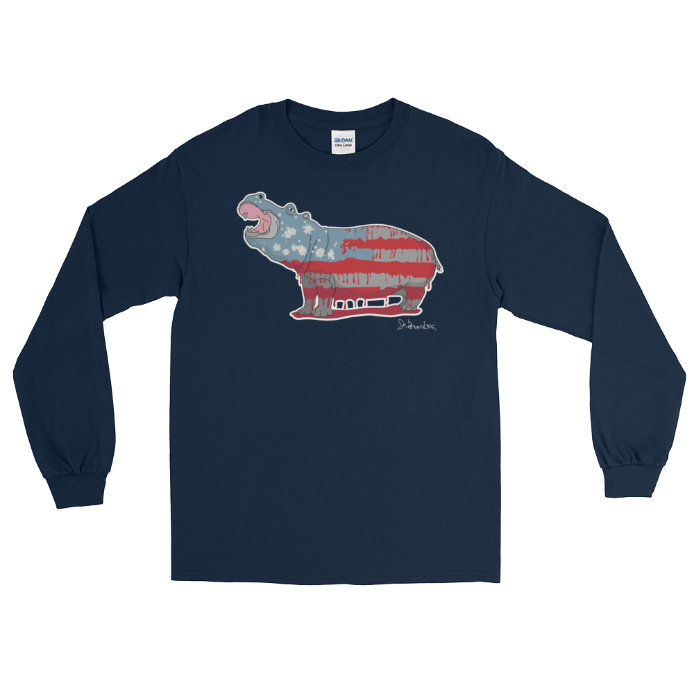 Hippo Long Sleeve_ Navy